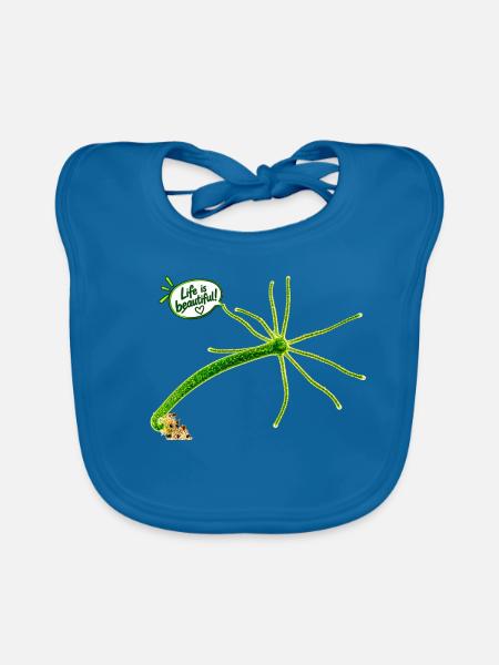 "Life is beautiful" - Baby Bio-Lätzchen - Pfauenblau