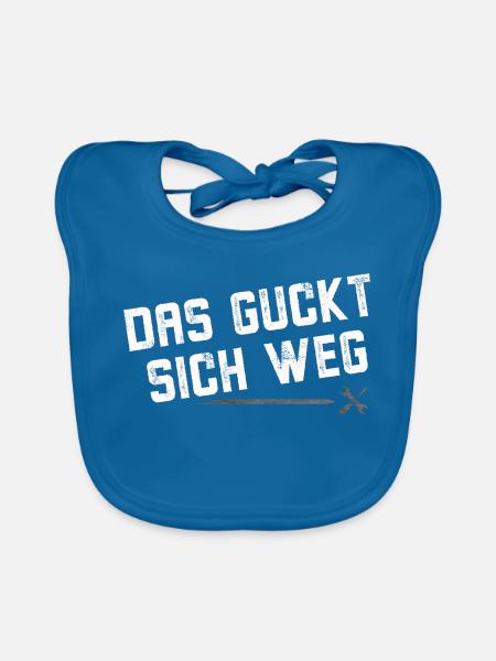 Das guckt sich weg - Baby Bio-Lätzchen - Pfauenblau