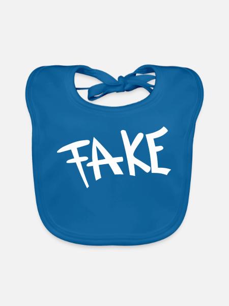 Graffiti Fake Schriftzug - Baby Bio-Lätzchen - Pfauenblau - Vorne