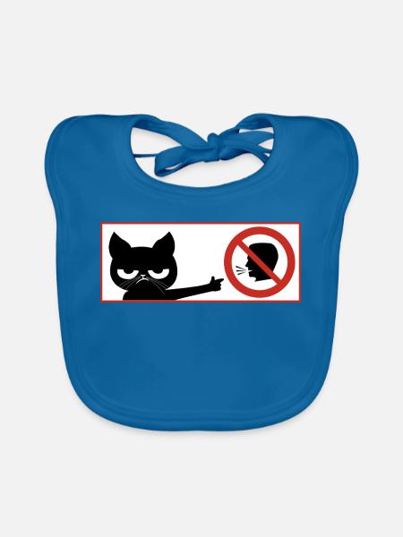 katze, hals Maul - Baby Bio-Lätzchen - Pfauenblau - Vorne