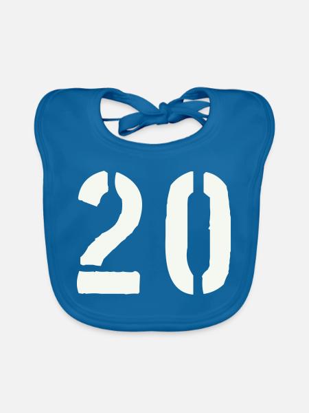 20_zahl- - Baby Bio-Lätzchen - Pfauenblau