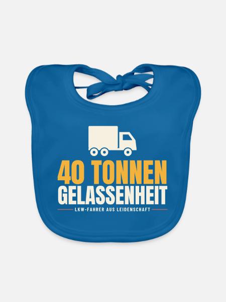 40 Tonnen Gelassenheit Lkw Fahrer Trucker - Baby Bio-Lätzchen - Pfauenblau - Vorne