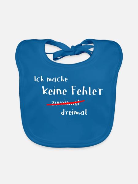 Keine Fehler 2 mal - Baby Bio-Lätzchen - Pfauenblau - Vorne
