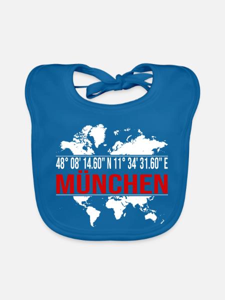 München - Baby Bio-Lätzchen - Pfauenblau - Vorne