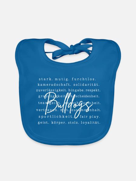 Bulldogs | Hundefreunde | Tierliebhaber - Baby Bio-Lätzchen - Pfauenblau - Vorne