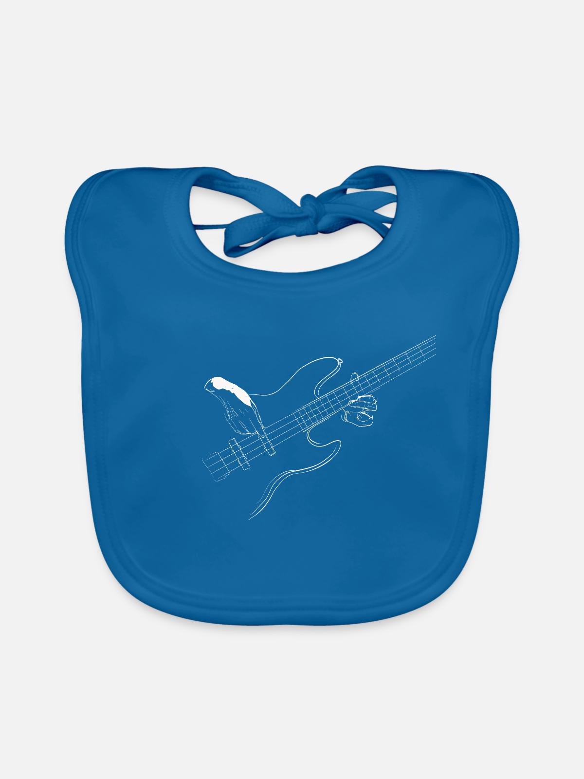 Guitar play - Baby Bio-Lätzchen - Pfauenblau - Vorne