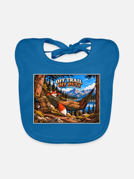 Abseits des Weges, außer Dienst – Hammock Fox - Baby Bio-Lätzchen - Pfauenblau