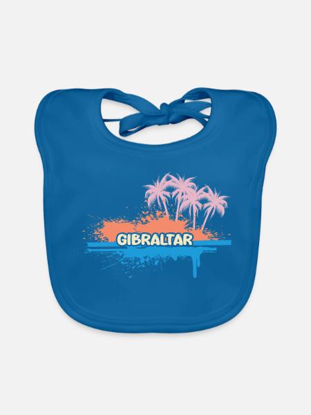 Gibraltar - Baby Bio-Lätzchen - Pfauenblau - Vorne