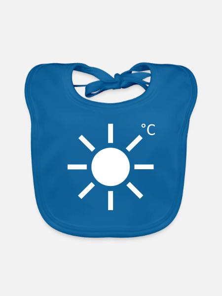 Sonnen Grad - Baby Bio-Lätzchen - Pfauenblau