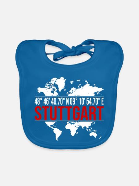 Stuttgart - Baby Bio-Lätzchen - Pfauenblau - Vorne