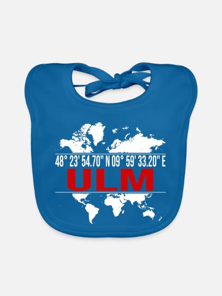 Ulm - Baby Bio-Lätzchen - Pfauenblau - Vorne