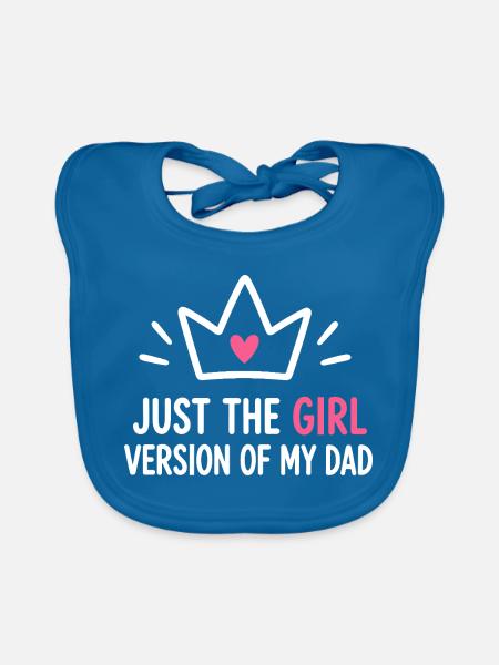 Mädchenversion von Dad Crown Tee - Baby Bio-Lätzchen - Pfauenblau