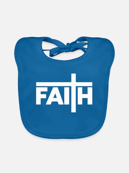 Faith - Baby Bio-Lätzchen - Pfauenblau - Vorne