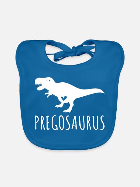 Pregosaurus Schwangerschaft Dino Werdende Mama - Baby Bio-Lätzchen - Pfauenblau