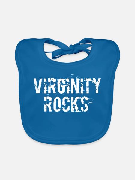 Jungfräulichkeit ist die einzige Bewegung, die rockt - Baby Bio-Lätzchen - Pfauenblau - Vorne