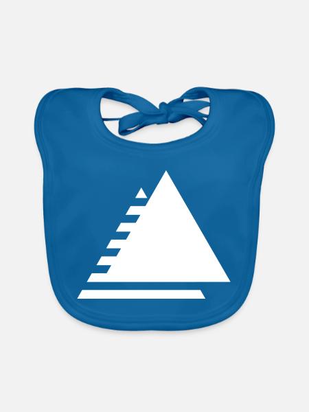 Minimalistisches gestuftes Dreieck - Baby Bio-Lätzchen - Pfauenblau - Vorne