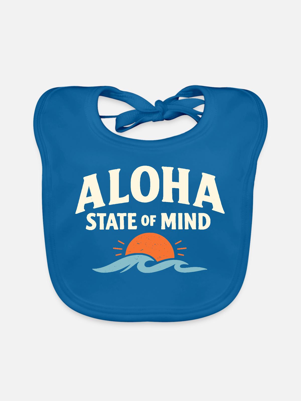 Aloha-Geisteszustand - Baby Bio-Lätzchen - Pfauenblau - Vorne