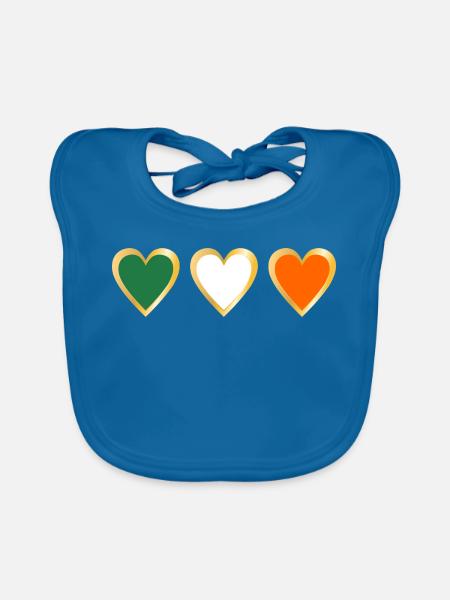 Irland - Baby Bio-Lätzchen - Pfauenblau - Vorne