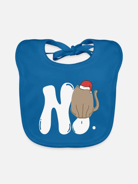 no face cat ugly sweater - Baby Bio-Lätzchen - Pfauenblau
