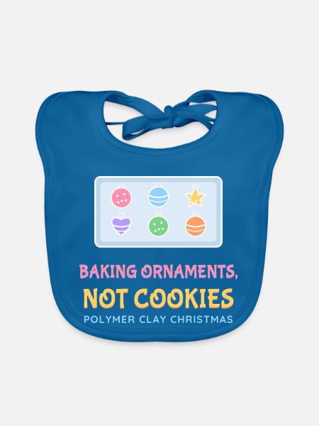 Ornamente backen, keine Kekse Polymer-Ton - Baby Bio-Lätzchen - Pfauenblau - Vorne