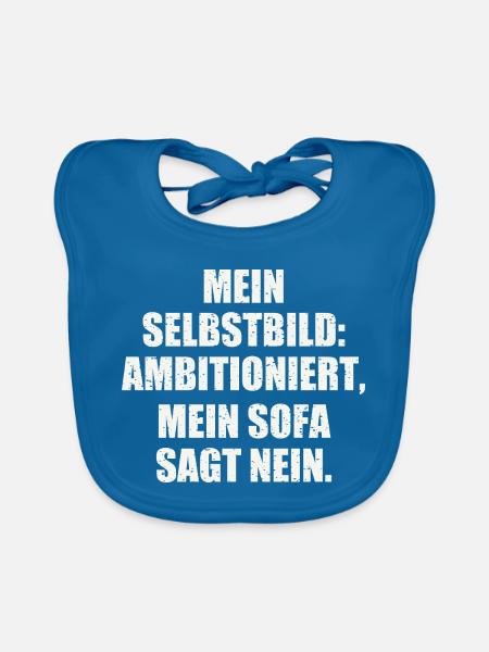 Ironischer Spruch Geschenkidee - Baby Bio-Lätzchen - Pfauenblau - Vorne