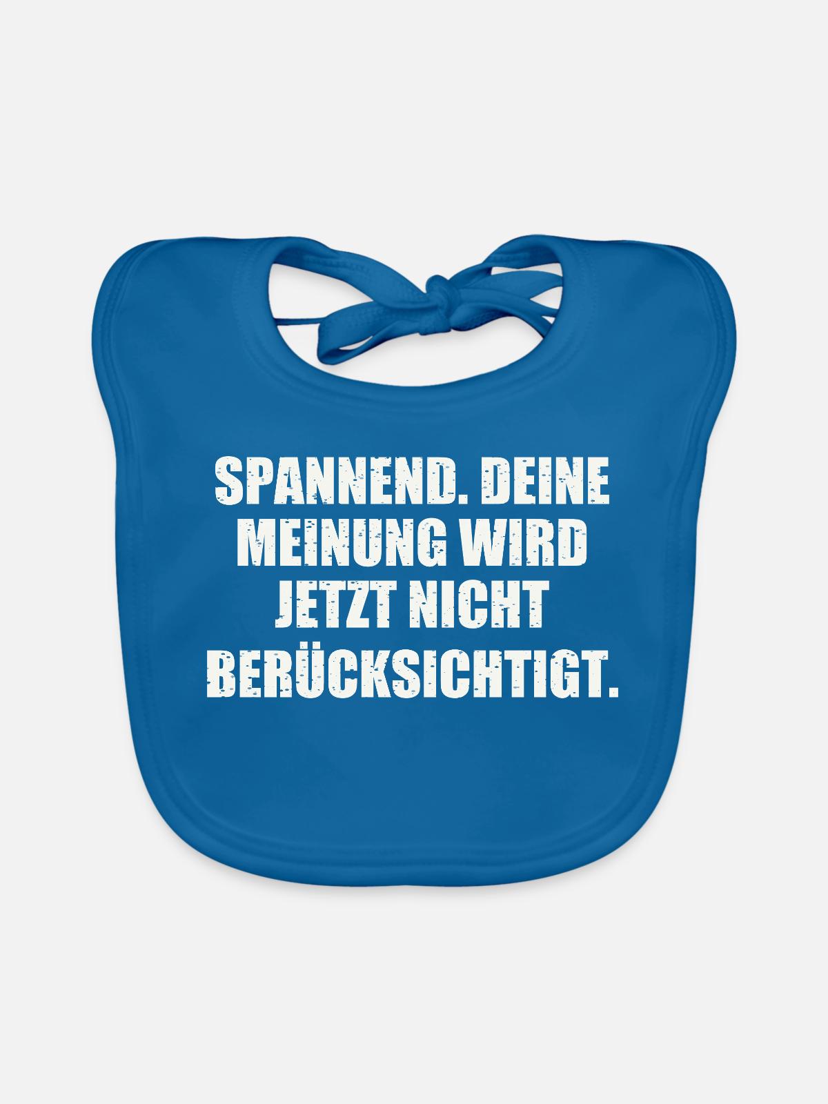 Sarkasmus Geschenkidee - Baby Bio-Lätzchen - Pfauenblau - Vorne