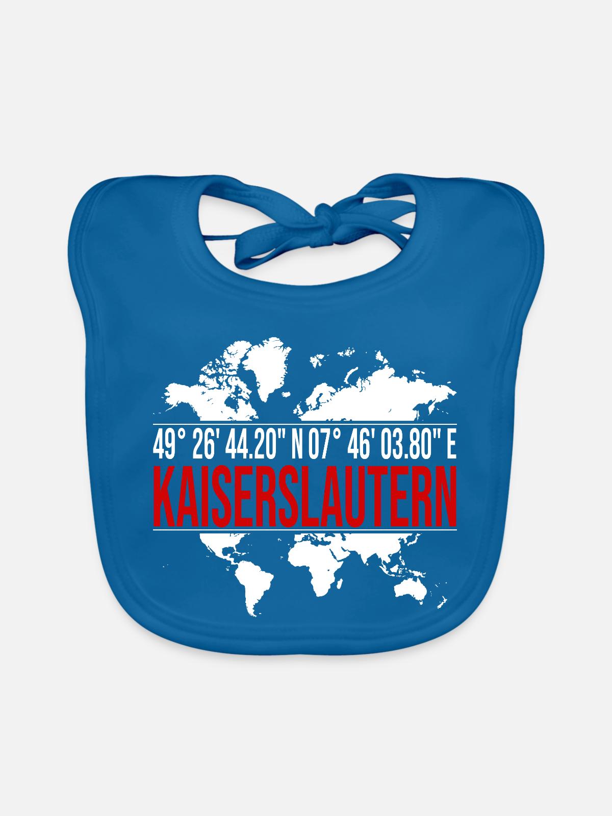 Kaiserslautern - Baby Bio-Lätzchen - Pfauenblau - Vorne