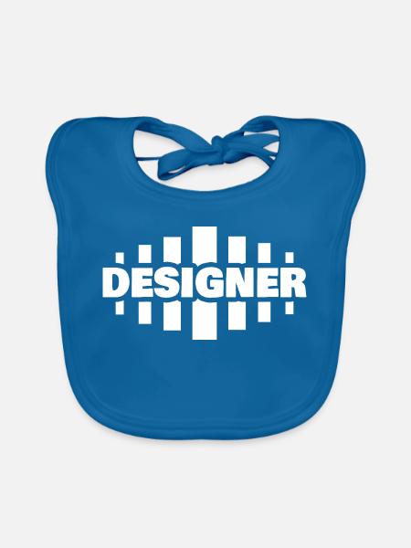 Designer als Job - Baby Bio-Lätzchen - Pfauenblau - Vorne
