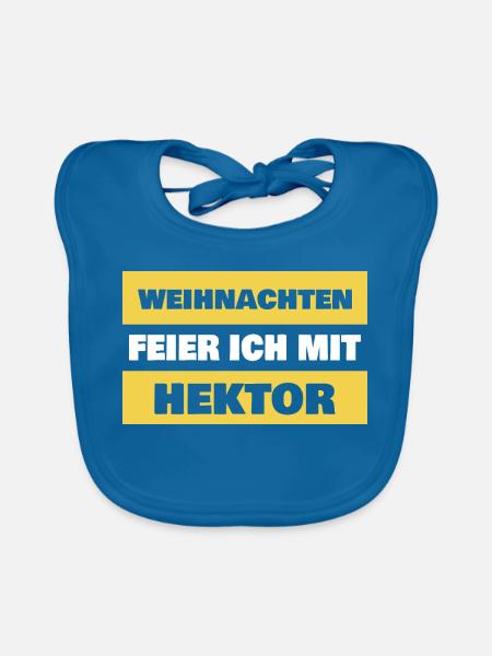 Geschenk für Hektor - Baby Bio-Lätzchen - Pfauenblau