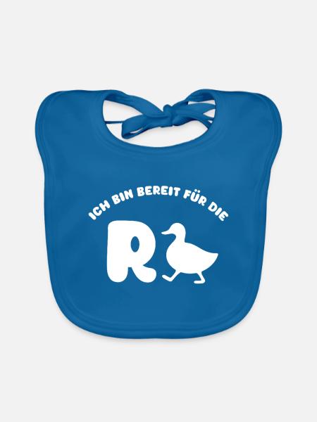 Rente auf Männer - Baby Bio-Lätzchen - Pfauenblau - Vorne