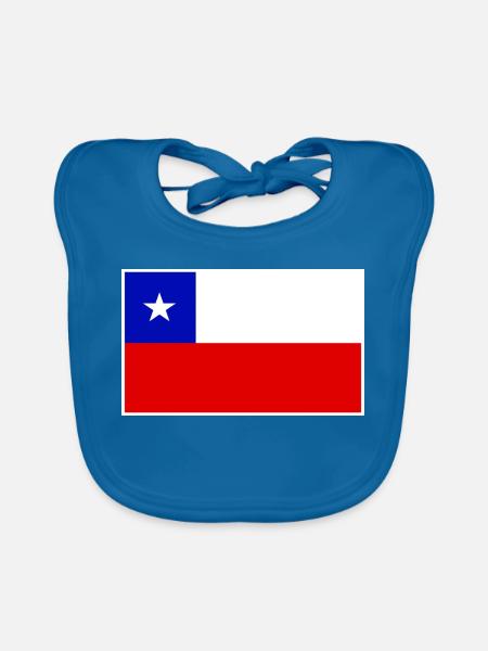Chile Flag Classic Frame - Baby Bio-Lätzchen - Pfauenblau