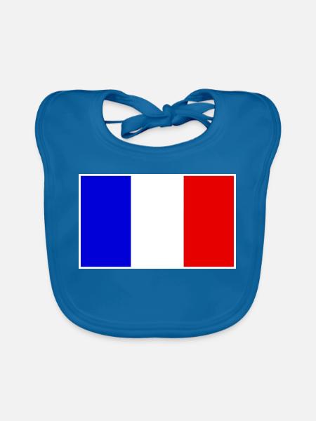 France Flag Classic Frame - Baby Bio-Lätzchen - Pfauenblau