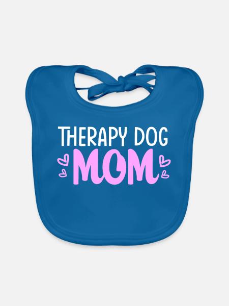 Therapiehund - Baby Bio-Lätzchen - Pfauenblau - Vorne