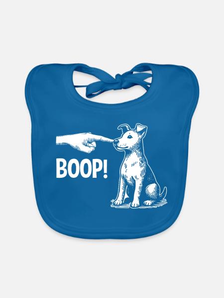 Funny Dog Boop The Snoot Animal Humor - Baby Bio-Lätzchen - Pfauenblau - Vorne