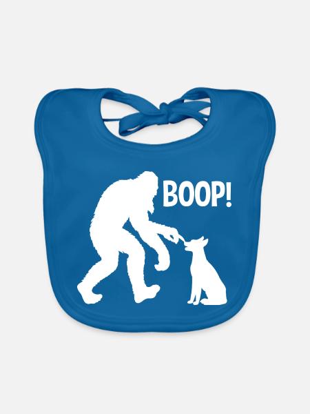 Funny Bigfoot Yeti Boop The Snoot Dog Humor - Baby Bio-Lätzchen - Pfauenblau - Vorne