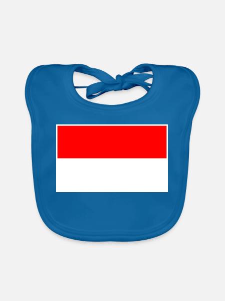 Indonesia Flag - Baby Bio-Lätzchen - Pfauenblau - Vorne