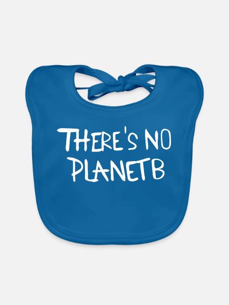 Kein Planet B – UmweltAppell - Baby Bio-Lätzchen - Pfauenblau