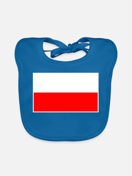 Poland Flag - Baby Bio-Lätzchen - Pfauenblau