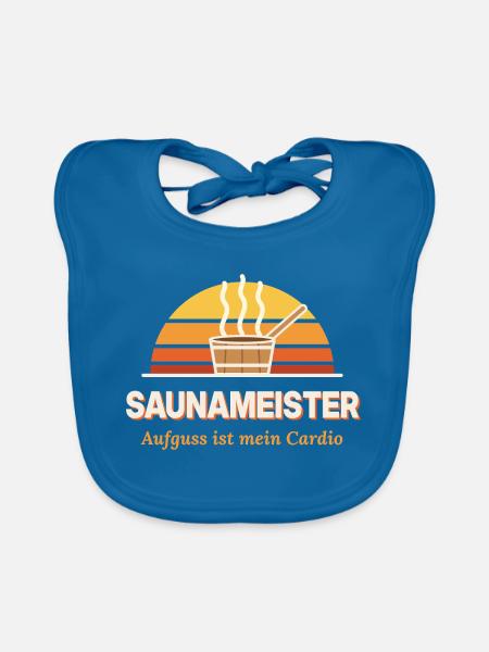 SaunaMeister Aufguss Cardio - Baby Bio-Lätzchen - Pfauenblau