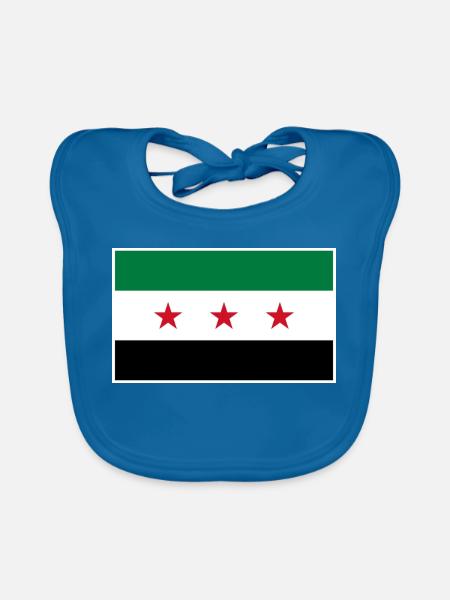 Syrien Flagge | Geschenk Syrische Wurzeln - Baby Bio-Lätzchen - Pfauenblau