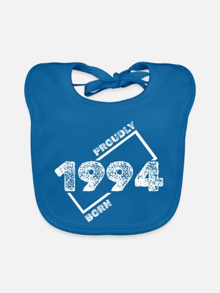 Geschenkidee 1994 - Baby Bio-Lätzchen - Pfauenblau
