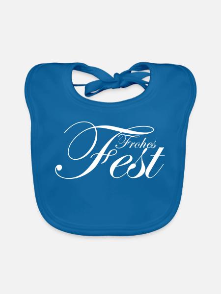 Frohes Fest - Baby Bio-Lätzchen - Pfauenblau