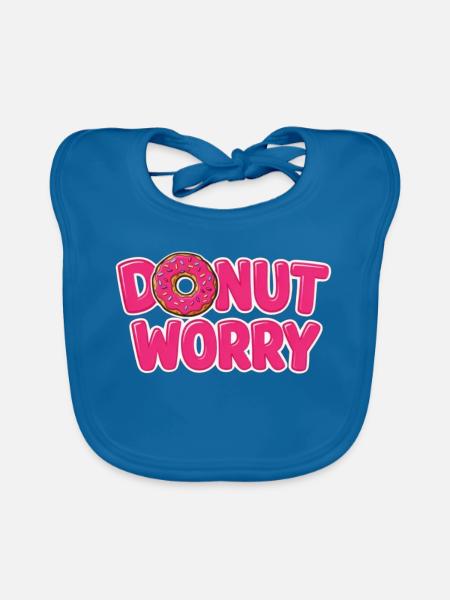 Donut Worry Motiv mit Donut - Baby Bio-Lätzchen - Pfauenblau