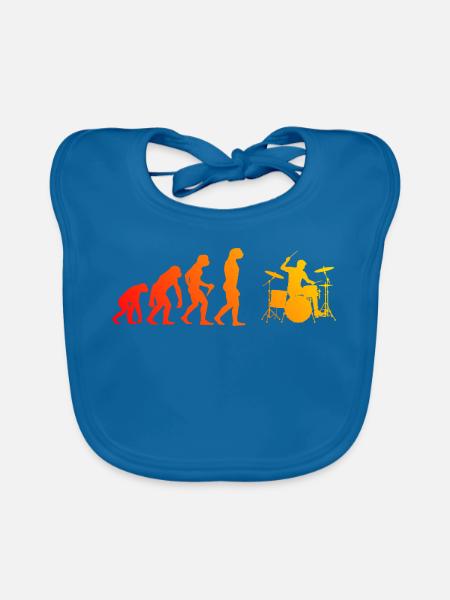 Geschenkidee für den Musiker mit Schlagzeugspielen - Baby Bio-Lätzchen - Pfauenblau