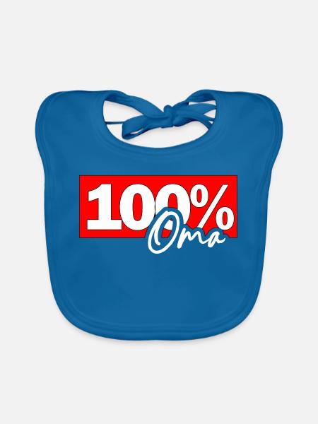 100% Oma - Baby Bio-Lätzchen - Pfauenblau