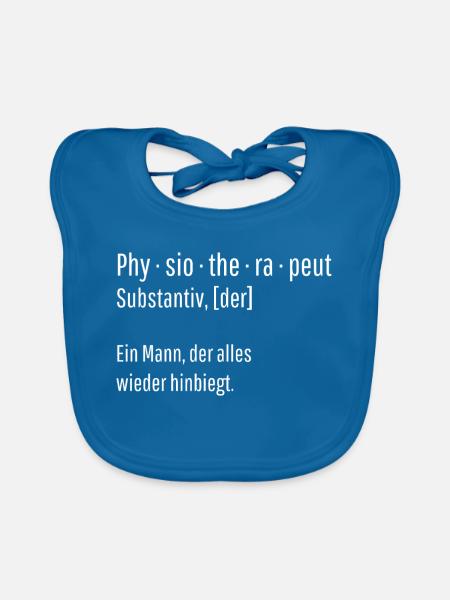 Physiotherapeut Substantiv Definition Geschenk - Baby Bio-Lätzchen - Pfauenblau - Vorne