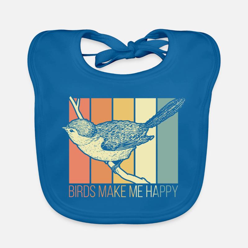Vogel - Baby Bio-Lätzchen - Pfauenblau
