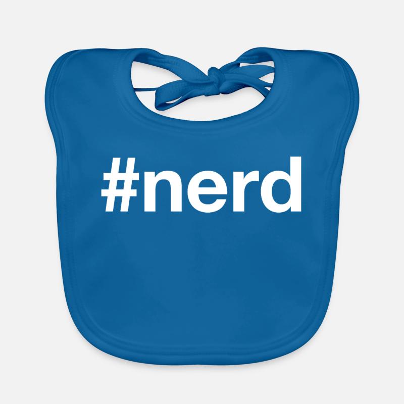 NERD Hashtag - Baby Bio-Lätzchen - Pfauenblau