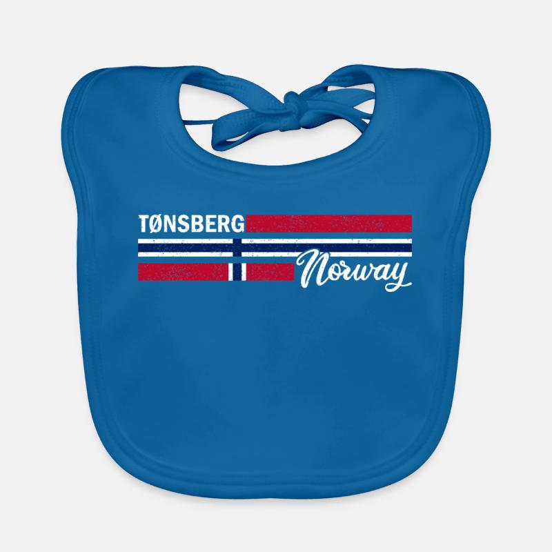 Tonsberg - Norway Flag - Norge - Norwegen Flagge Organic Baby Bibs