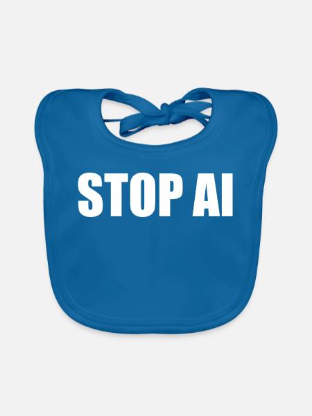 Stop ai - Baby Bio-Lätzchen - Pfauenblau